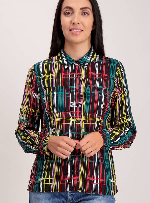 Multicoloured Geometric Print Long Sleeve Shirt - 24